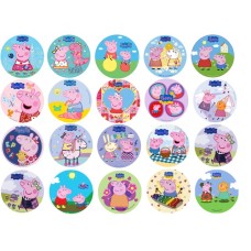 1TPP20 purcelusa Peppa Pig set 20 mini discuri caketoppers din vafa D5cm 